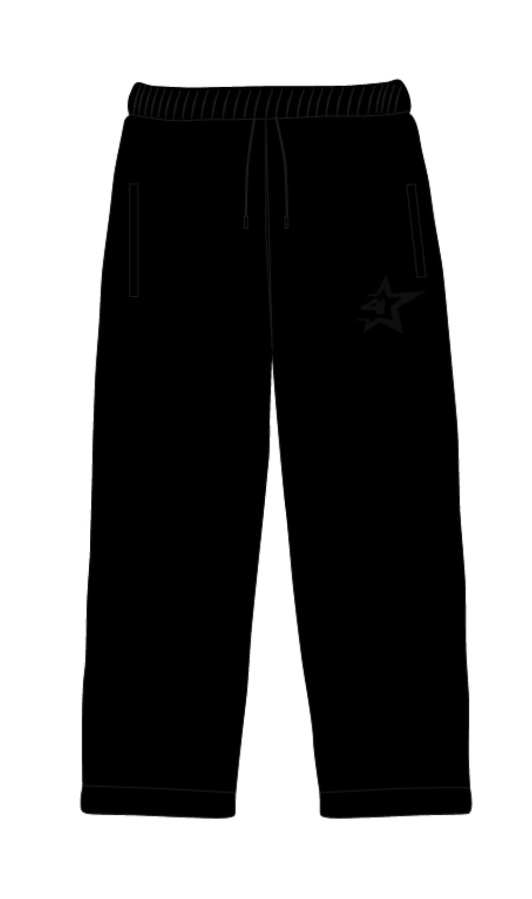 Black ‘4 Star’ Heavy N Baggy SweatPants