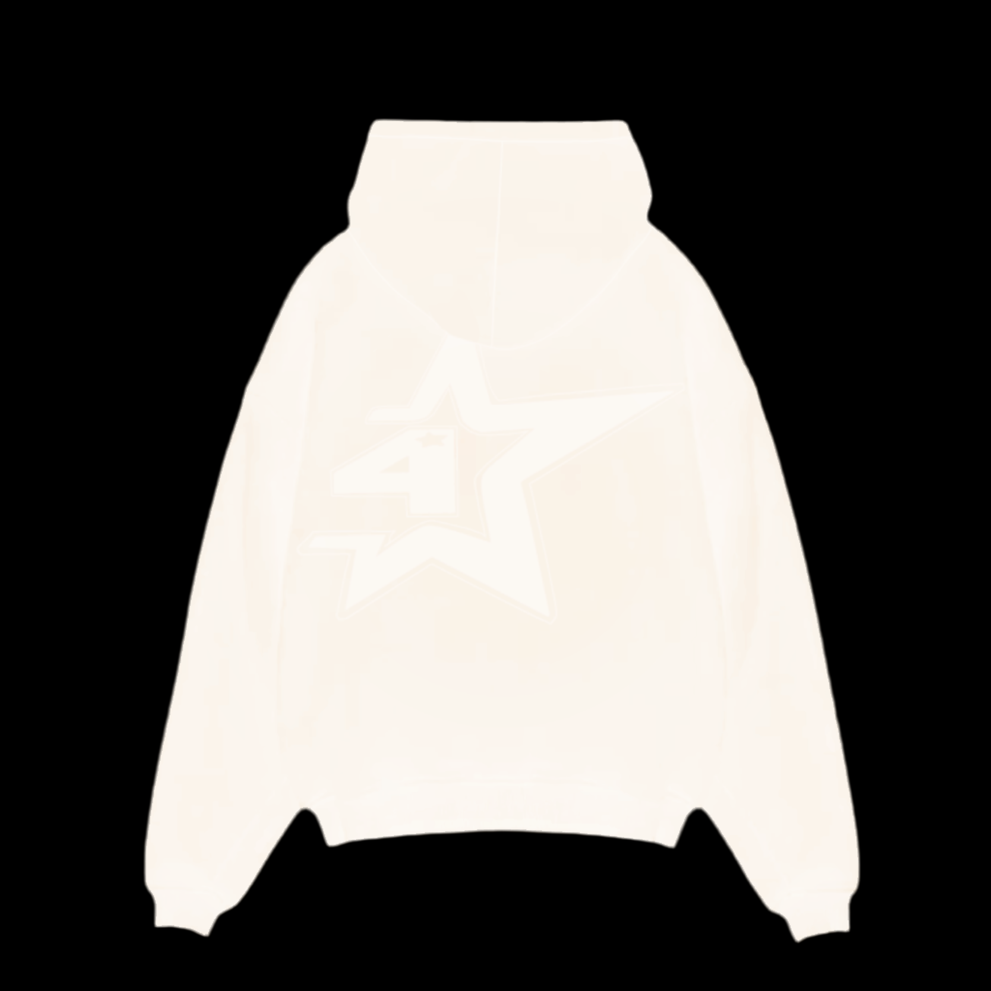 Crème ‘4 Star’ Embossed Hoodie