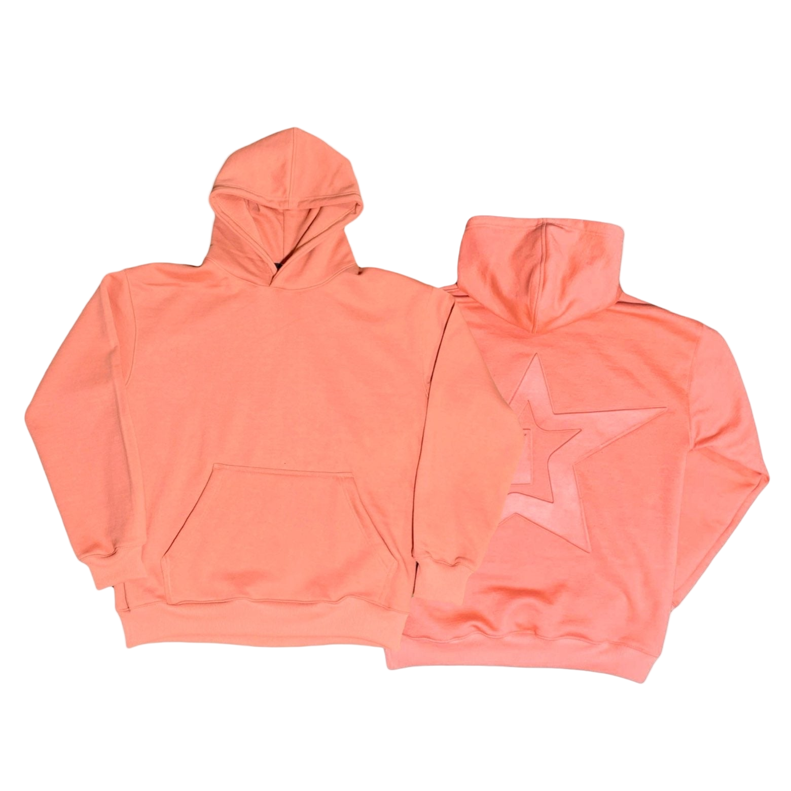 Salmon ‘4 Star’ Embossed Hoodie