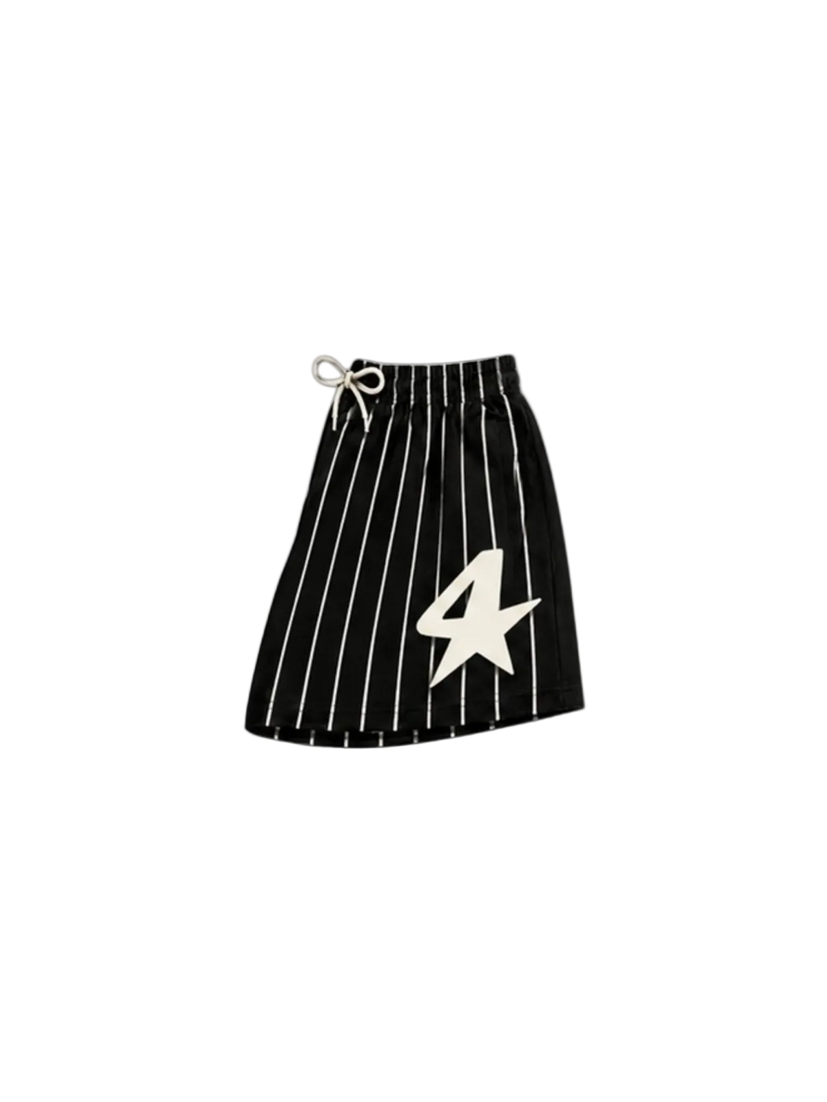 SH- Black N Crème Pinstripe 5 Inch Mesh Shorts