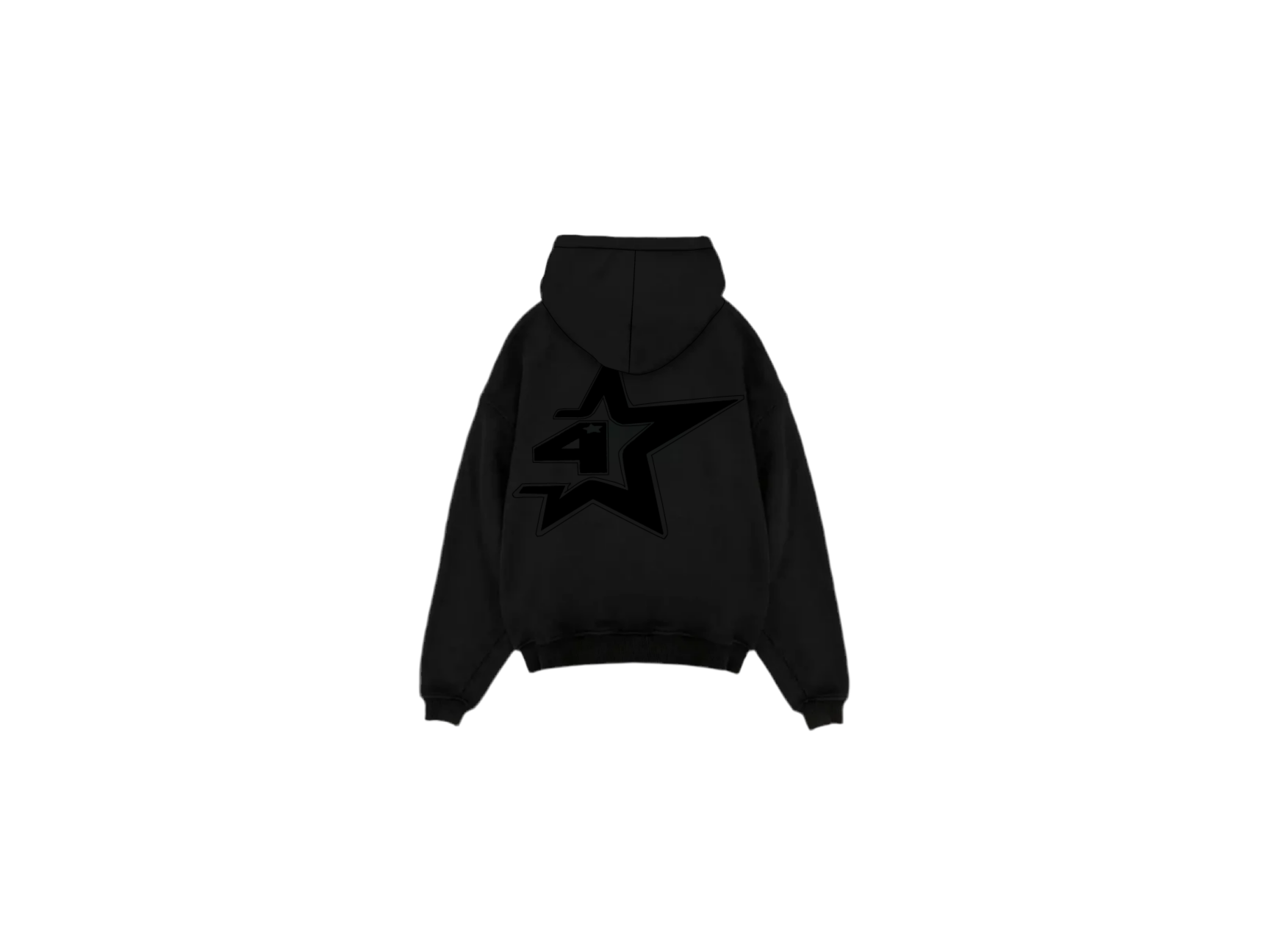 Black ‘4 Star’ Embossed Hoodie